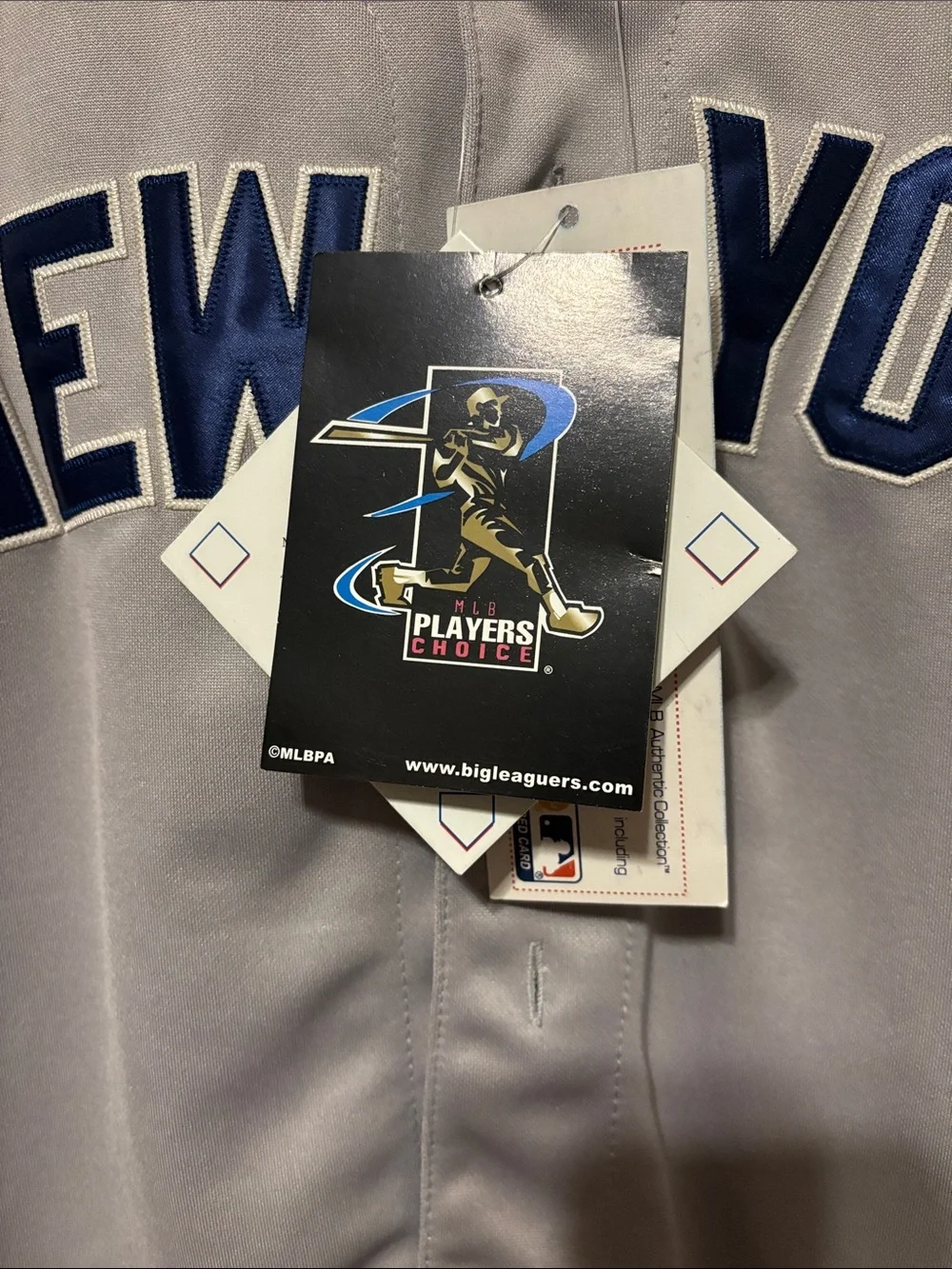 Majestic Grey New York Kids Baseball Jersey with Navy Accents